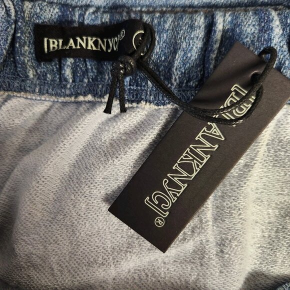Blank NYC 3X Blue Pull On Painted  Pockets Elastic Joggers Swearpants Soft NWT - Picture 5 of 5